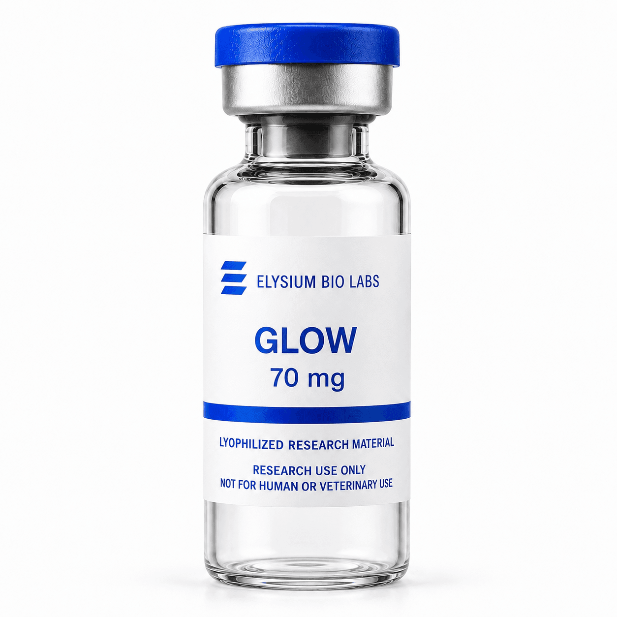 GLOW 70 mg research vial